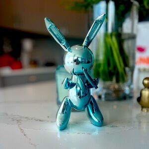 Blue Rabbit Decor Sculpture Animal Sculpture Jeff Koons Inspired